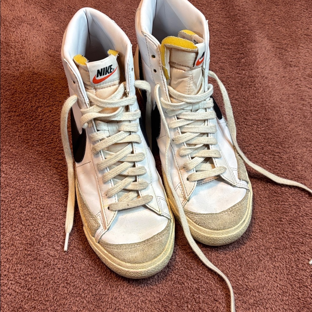 Nike Blazer 77 White and Black High-Top Sneakers